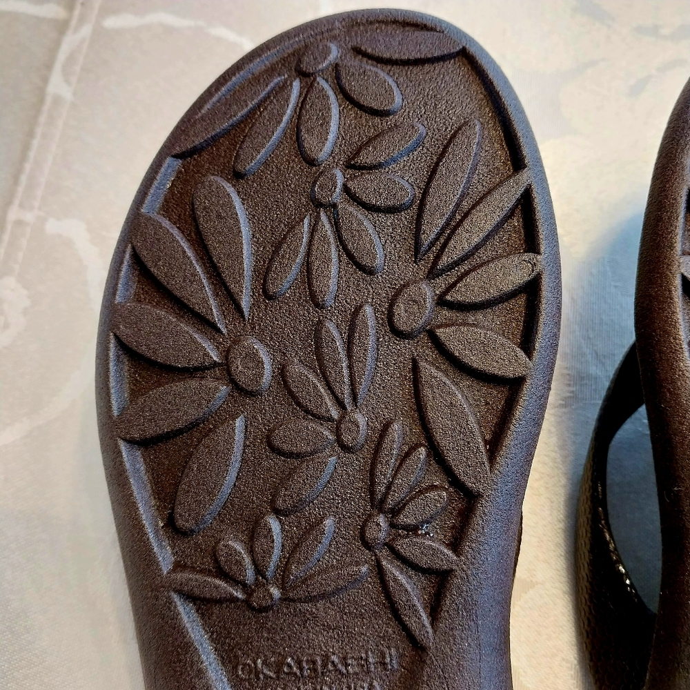 Okabashi Women's Maui Ergonomic Flip Flops Sandals Size Medium Brown Comfort - Picture 6 of 11